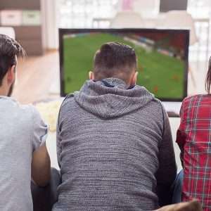 group of friends watching football